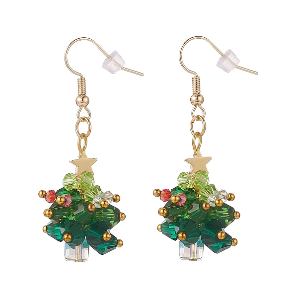 PandaHall Glass Braided Beaded Christmas Tree Dangle Earrings, Golden Brass Wire Wrap Jewelry for Woman, Green, 49mm, Pin: 0.7mm Glass Green
PandaHall Glass Braided Beaded Christmas Tree Dangle Earrings, Golden Brass Wire Wrap Jewelry for Woman, Green, 49mm, Pin: 0.7mm Glass Green