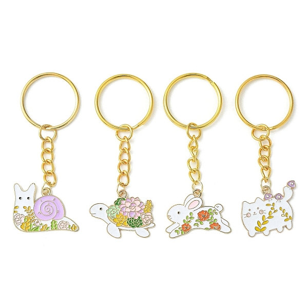 PandaHall Animals Alloy Enamel Pendants Keychain, with Iron Split Key Rings, Snail/Tortoise/Rabbit/Cat with Flower, Mixed Color, 7~7.2cm..., Multicolor
PandaHall Animals Alloy Enamel Pendants Keychain, with Iron Split Key Rings, Snail/Tortoise/Rabbit/Cat with Flower, Mixed Color, 7~7.2cm..., Multicolor
