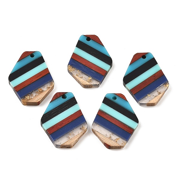 PandaHall Transparent Resin & Walnut Wood Pendants, Irregular Hexagon Charms with Gold Foil, Colorful, 28x22x3mm, Hole: 2mm Resin+Wood...
PandaHall Transparent Resin & Walnut Wood Pendants, Irregular Hexagon Charms with Gold Foil, Colorful, 28x22x3mm, Hole: 2mm Resin+Wood...