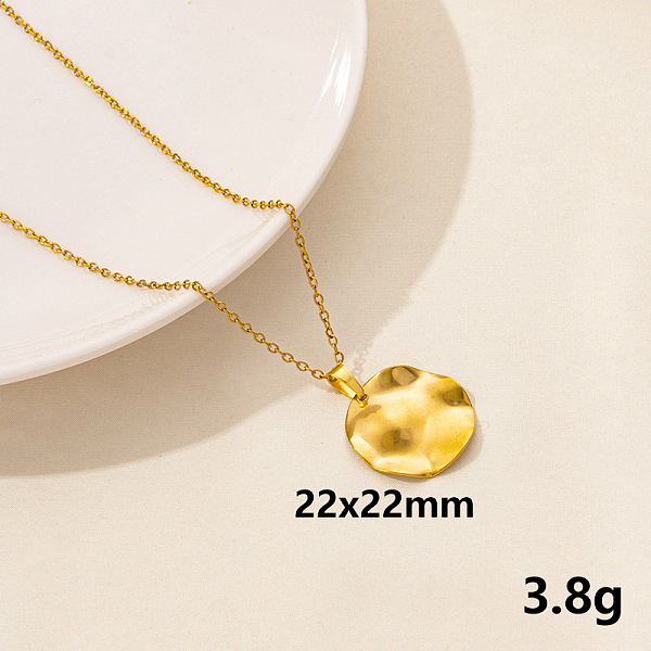 PandaHall Stainless Steel Flat Round Pendant Necklaces, Cable Chain Necklaces, Real 18K Gold Plated Stainless Steel
PandaHall Stainless Steel Flat Round Pendant Necklaces, Cable Chain Necklaces, Real 18K Gold Plated Stainless Steel