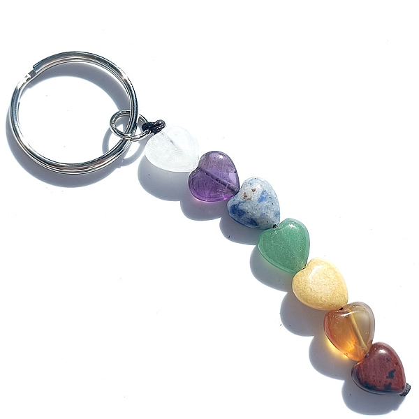 PandaHall 7 Chakra Gemstone Keychains, with Platinum Tone Alloy Key Rings, Heart Pattern, 10cm Gemstone Heart
PandaHall 7 Chakra Gemstone Keychains, with Platinum Tone Alloy Key Rings, Heart Pattern, 10cm Gemstone Heart