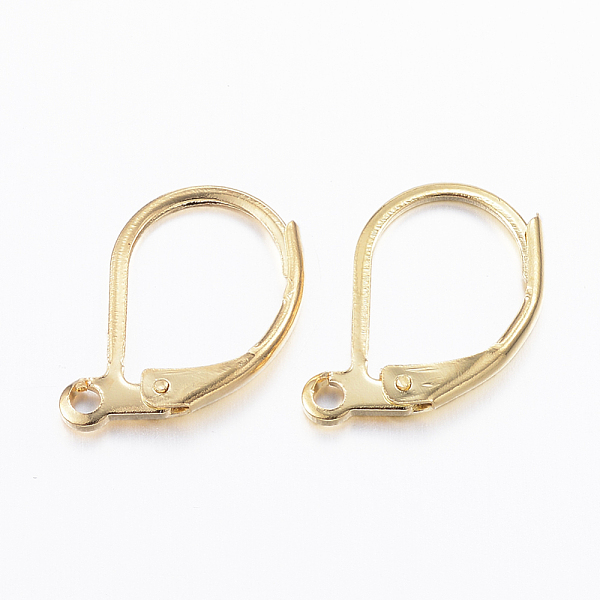 PandaHall 304 Stainless Steel Leverback Earring Findings, with Loop, Golden, 10x15x2mm, Hole: 1mm 304 Stainless Steel
PandaHall 304 Stainless Steel Leverback Earring Findings, with Loop, Golden, 10x15x2mm, Hole: 1mm 304 Stainless Steel