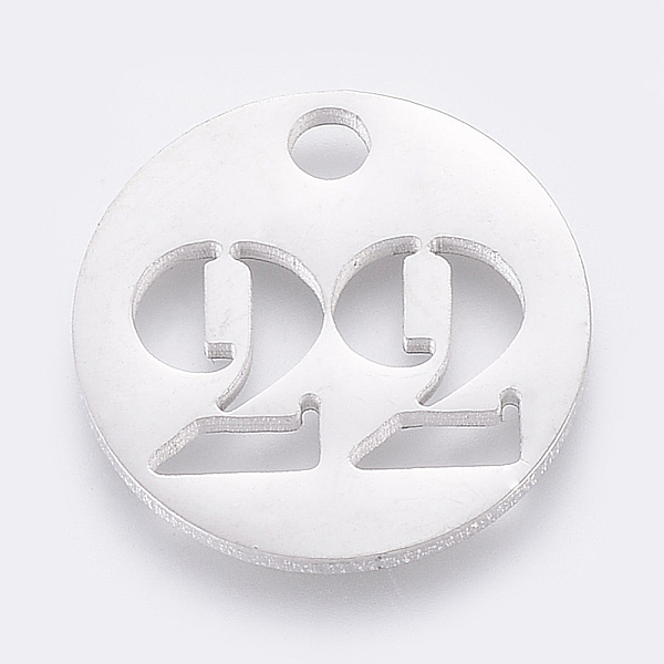 PandaHall 304 Stainless Steel Pendants, Cut-Out, Hollow, Flat Round with Number, Stainless Steel Color, Num.22, 19x1.5mm, Hole: 2.5mm 304...
PandaHall 304 Stainless Steel Pendants, Cut-Out, Hollow, Flat Round with Number, Stainless Steel Color, Num.22, 19x1.5mm, Hole: 2.5mm 304...