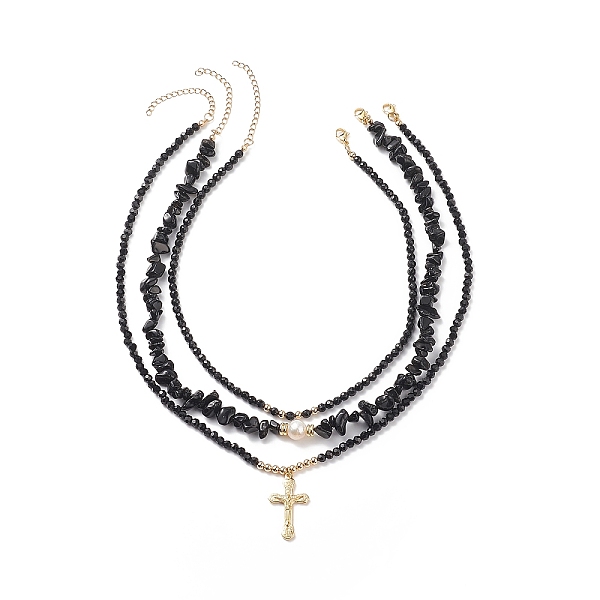 PandaHall 3Pcs 3 Style 304 Stainless Steel Corss Pendant Necklaces Set, Natural Black Onyx & Obsidian & Pearl Beaded Stackable Necklaces for...
PandaHall 3Pcs 3 Style 304 Stainless Steel Corss Pendant Necklaces Set, Natural Black Onyx & Obsidian & Pearl Beaded Stackable Necklaces for...