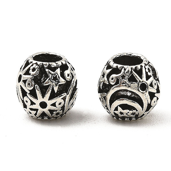 PandaHall Tibetan Style Alloy European Beads, Large Hole Bead, Round with Sun & Moon & Star, Antique Silver, 10.5x10mm, Hole: 5mm, about...
PandaHall Tibetan Style Alloy European Beads, Large Hole Bead, Round with Sun & Moon & Star, Antique Silver, 10.5x10mm, Hole: 5mm, about...