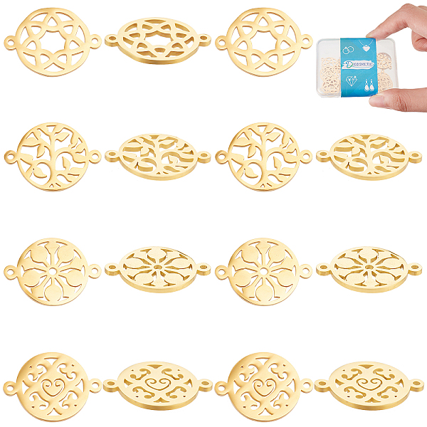 PandaHall DICOSMETIC 16Pcs 4 Styles Flower Connector Charms Stainless Steel Flat Round Flower Link Pendant Golden Color Flower/Leaf/Tree...
PandaHall DICOSMETIC 16Pcs 4 Styles Flower Connector Charms Stainless Steel Flat Round Flower Link Pendant Golden Color Flower/Leaf/Tree...