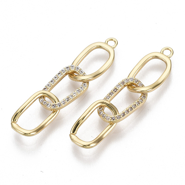 PandaHall Brass Micro Pave Clear Cubic Zirconia Big Pendants, Oval Curb Chains, Nickel Free, Real 18K Gold Plated, 29x6.5mm, Hole: 1mm...
PandaHall Brass Micro Pave Clear Cubic Zirconia Big Pendants, Oval Curb Chains, Nickel Free, Real 18K Gold Plated, 29x6.5mm, Hole: 1mm...