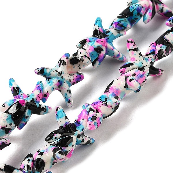 PandaHall Synthetic Turquoise Dyed Beads Strands, Fuel Injection Effect, Starfish, Black, 13.5~14x14~15x5mm, Hole: 1.5mm, about...
PandaHall Synthetic Turquoise Dyed Beads Strands, Fuel Injection Effect, Starfish, Black, 13.5~14x14~15x5mm, Hole: 1.5mm, about...