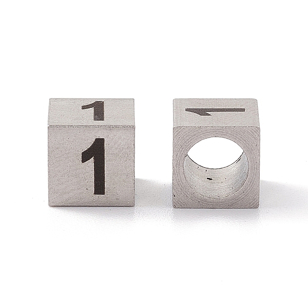PandaHall 303 Stainless Steel European Beads, Large Hole Beads, Cube with Number, Stainless Steel Color, Num.1, 7x7x7mm, Hole: 5mm 303...
PandaHall 303 Stainless Steel European Beads, Large Hole Beads, Cube with Number, Stainless Steel Color, Num.1, 7x7x7mm, Hole: 5mm 303...