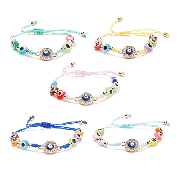 PandaHall Resin Evil Eye Braided Bead Bracelet, Crystal Rhinestone Flat Round Link Bracelet for Women, Mixed Color, Inner Diameter..., Multicolor
PandaHall Resin Evil Eye Braided Bead Bracelet, Crystal Rhinestone Flat Round Link Bracelet for Women, Mixed Color, Inner Diameter..., Multicolor