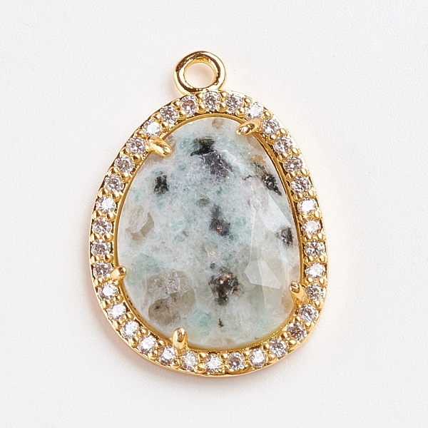 PandaHall Synthetic Turquoise Pendants, with Golden Tone Brass Rhinestone Findings, Faceted, teardrop, Light Grey, 23x16.5x4mm, Hole: 2mm...
PandaHall Synthetic Turquoise Pendants, with Golden Tone Brass Rhinestone Findings, Faceted, teardrop, Light Grey, 23x16.5x4mm, Hole: 2mm...