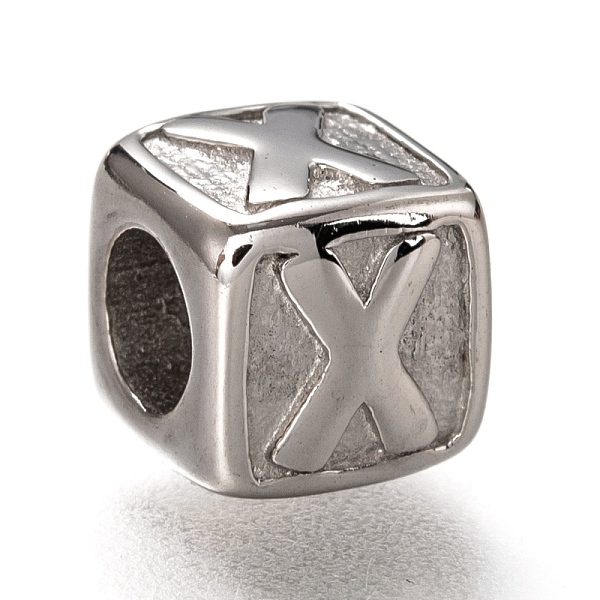 PandaHall 304 Stainless Steel European Beads, Large Hole Beads, Horizontal Hole, Cube with Letter, Stainless Steel Color, Letter.X, 8x8x8mm...
PandaHall 304 Stainless Steel European Beads, Large Hole Beads, Horizontal Hole, Cube with Letter, Stainless Steel Color, Letter.X, 8x8x8mm...