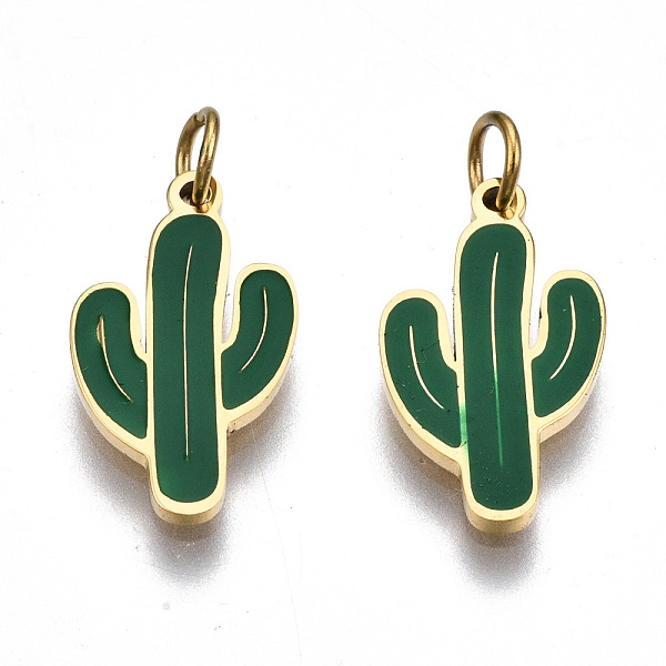 PandaHall 316 Surgical Stainless Steel Enamel Pendants, with Jump Rings, Cactus, Green, Real 14K Gold Plated, 15x8.5x1mm, Jump Ring...
PandaHall 316 Surgical Stainless Steel Enamel Pendants, with Jump Rings, Cactus, Green, Real 14K Gold Plated, 15x8.5x1mm, Jump Ring...