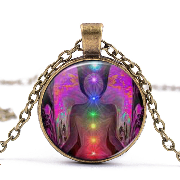 PandaHall Chakra Theme Yoga Human Glass Pendant Necklace, Alloy Jewelry for Women, Antique Bronze, 15.75 inch~19.72 inch(40~50.1cm) Glass
PandaHall Chakra Theme Yoga Human Glass Pendant Necklace, Alloy Jewelry for Women, Antique Bronze, 15.75 inch~19.72 inch(40~50.1cm) Glass