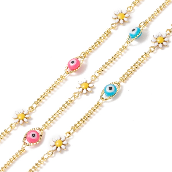 PandaHall Enamel Flower & Glass Horse Eye Link Chains, with Real 18K Gold Plated Brass Ball Chains, Soldered, with Spools, Cadmium Free &...
PandaHall Enamel Flower & Glass Horse Eye Link Chains, with Real 18K Gold Plated Brass Ball Chains, Soldered, with Spools, Cadmium Free &...