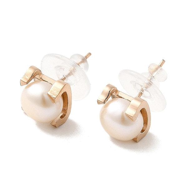 PandaHall Natural Pearl Stud Earrings, 304 Stainless Steel Earrings, Light Gold, 8x9.5mm Pearl
PandaHall Natural Pearl Stud Earrings, 304 Stainless Steel Earrings, Light Gold, 8x9.5mm Pearl
