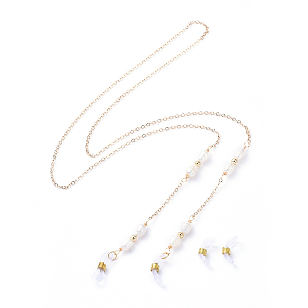 PandaHall Brass Eyeglass Cable Chains, Eyewear Retainer Chains, with Freshwater Pearl Beads and Eyeglass Holders, White, 755x4mm Brass White
PandaHall Brass Eyeglass Cable Chains, Eyewear Retainer Chains, with Freshwater Pearl Beads and Eyeglass Holders, White, 755x4mm Brass White