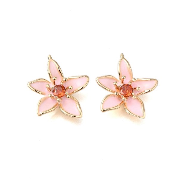 PandaHall Brass Enamel Pendants, with Glass, Real 18K Gold Plated, Flower Charm, Pink, 19x16x5mm, Hole: 1mm Brass+Enamel Flower Pink
PandaHall Brass Enamel Pendants, with Glass, Real 18K Gold Plated, Flower Charm, Pink, 19x16x5mm, Hole: 1mm Brass+Enamel Flower Pink