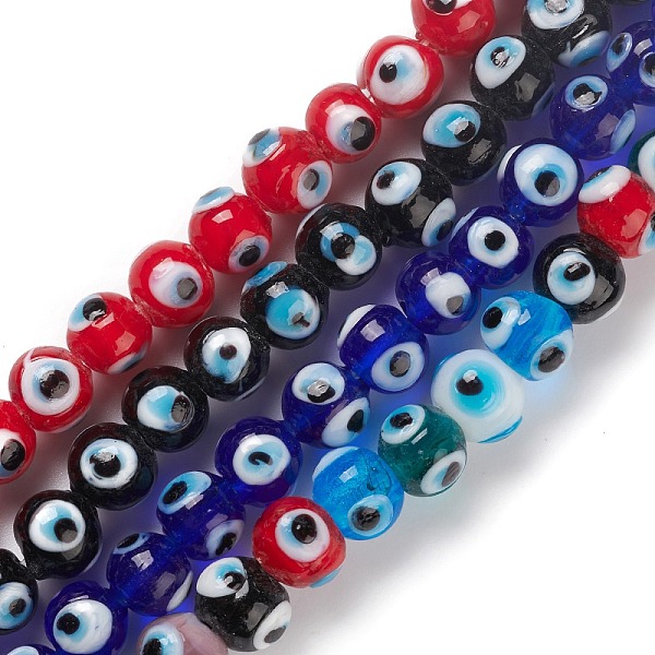 PandaHall Handmade Evil Eye Lampwork Bead Strands, Round, Mixed Color, 8~8.5x7.5~8.5mm, Hole: 1.6mm, about 50pcs/strand, 13.98~14.25''..., Multicolor
PandaHall Handmade Evil Eye Lampwork Bead Strands, Round, Mixed Color, 8~8.5x7.5~8.5mm, Hole: 1.6mm, about 50pcs/strand, 13.98~14.25''..., Multicolor