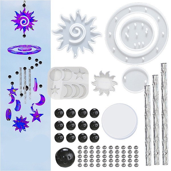 PandaHall DIY Sun & Moon & Star Wind Chime Making Kits, including 5Pcs Silicone Molds, 13Pcs Plastic Beads, 1Pc Stainless Steel S Hooks, 1..., White
PandaHall DIY Sun & Moon & Star Wind Chime Making Kits, including 5Pcs Silicone Molds, 13Pcs Plastic Beads, 1Pc Stainless Steel S Hooks, 1..., White