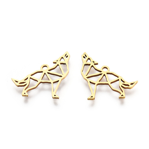 PandaHall 201 Stainless Steel Pendants, Outline Charms, Wolf, Real 18K Gold Plated, 16x16.5x1mm, Hole: 1.4mm 201 Stainless Steel Other...
PandaHall 201 Stainless Steel Pendants, Outline Charms, Wolf, Real 18K Gold Plated, 16x16.5x1mm, Hole: 1.4mm 201 Stainless Steel Other...