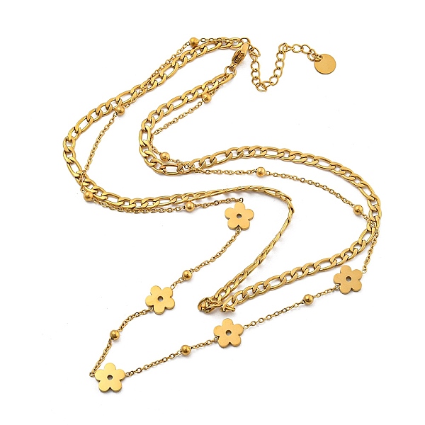 PandaHall 304 Stainless Steel Double Layer Necklaces, Pendant Necklaces, Flower, 15.83~16.02 inch(40.2~40.7cm) 304 Stainless Steel Flower
PandaHall 304 Stainless Steel Double Layer Necklaces, Pendant Necklaces, Flower, 15.83~16.02 inch(40.2~40.7cm) 304 Stainless Steel Flower