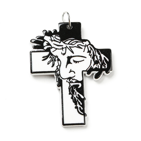 PandaHall Embossed Printed Acrylic Pendants, with Iron Jump Ring, Cross with Man Pattern, Black, 40.5x30.5x2.5mm, Hole: 5mm Iron+Acrylic...
PandaHall Embossed Printed Acrylic Pendants, with Iron Jump Ring, Cross with Man Pattern, Black, 40.5x30.5x2.5mm, Hole: 5mm Iron+Acrylic...