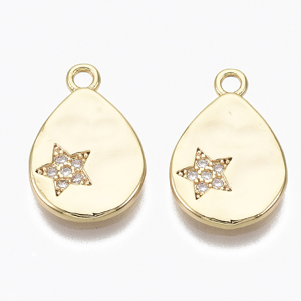 PandaHall Brass Micro Pave Cubic Zirconia Pendants, Nickel Free, teardrop, with Star, Real 18K Gold Plated, Clear, 16x11x1.5mm, Hole: 1.6mm...
PandaHall Brass Micro Pave Cubic Zirconia Pendants, Nickel Free, teardrop, with Star, Real 18K Gold Plated, Clear, 16x11x1.5mm, Hole: 1.6mm...