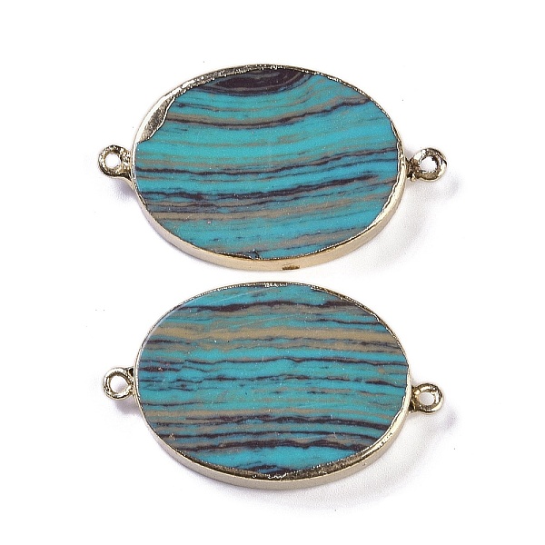 PandaHall Synthetic Picture Jasper Dyed Connector Charms, Oval Links with Brass Findings, Dark Cyan, Golden, 43x25x7mm, Hole: 2mm Picture...
PandaHall Synthetic Picture Jasper Dyed Connector Charms, Oval Links with Brass Findings, Dark Cyan, Golden, 43x25x7mm, Hole: 2mm Picture...
