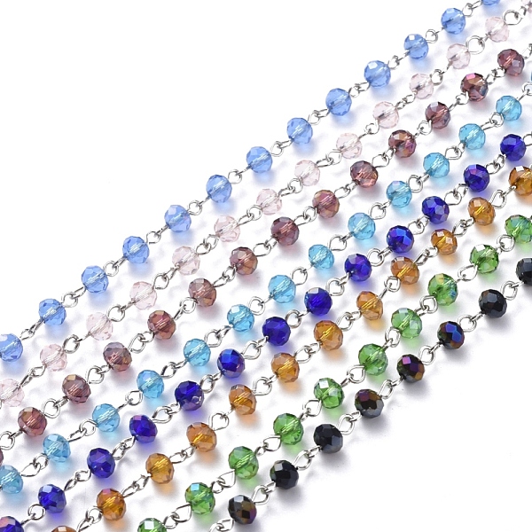 PandaHall Handmade Electroplate Glass Beaded Chains, with Platinum Plated Iron Eye Pin, Unwelded, Mixed Color, 39.37 inch(100cm), Beads..., Multicolor
PandaHall Handmade Electroplate Glass Beaded Chains, with Platinum Plated Iron Eye Pin, Unwelded, Mixed Color, 39.37 inch(100cm), Beads..., Multicolor
