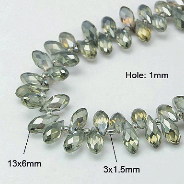 PandaHall Electroplate Glass Faceted Teardrop Beads Strands, Top Drilled Beads, AB Color Plated, Dark Sea Green, 11.5~13x6mm, Hole: 1mm...
PandaHall Electroplate Glass Faceted Teardrop Beads Strands, Top Drilled Beads, AB Color Plated, Dark Sea Green, 11.5~13x6mm, Hole: 1mm...