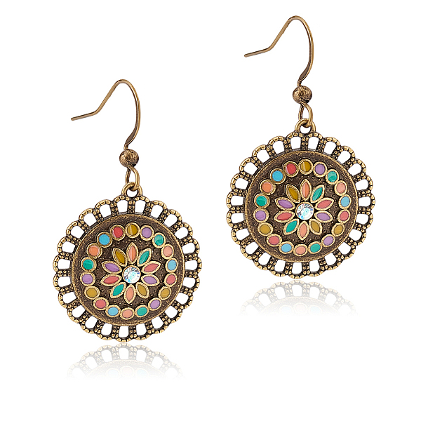 PandaHall ANATTASOUL 1 Pair Enamel Flower Dangle Earrings with Rhinestone, Antique Bronze Alloy Jewelry for Women, Colorful, 39mm, Pin...
PandaHall ANATTASOUL 1 Pair Enamel Flower Dangle Earrings with Rhinestone, Antique Bronze Alloy Jewelry for Women, Colorful, 39mm, Pin...