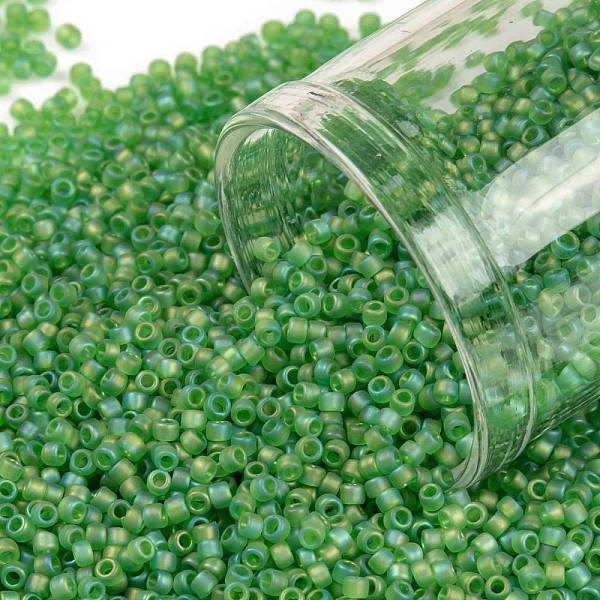 PandaHall TOHO Round Seed Beads, Japanese Seed Beads, (167F) Transparent AB Frost Peridot, 15/0, 1.5mm, Hole: 0.7mm, about 15000pcs/50g..., Green
PandaHall TOHO Round Seed Beads, Japanese Seed Beads, (167F) Transparent AB Frost Peridot, 15/0, 1.5mm, Hole: 0.7mm, about 15000pcs/50g..., Green