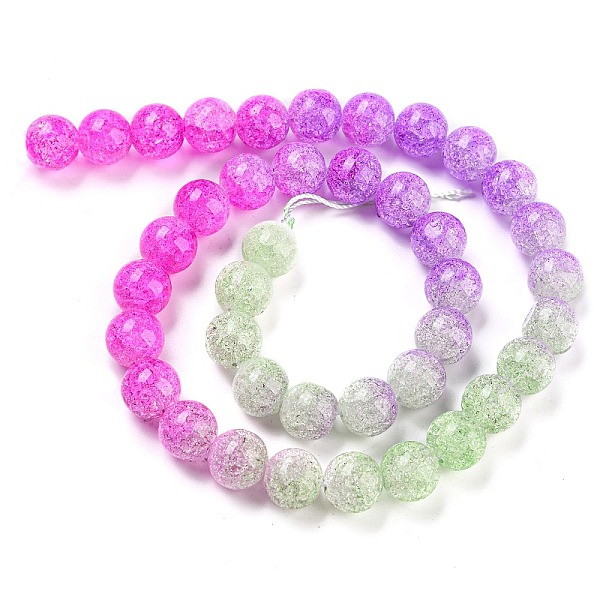 PandaHall Spray Painted Crackle Glass Beads Strands, Gradient Color, Segmented Multi-color Beads, Round, Magenta, 10mm, Hole: 1mm, about..., Pink
PandaHall Spray Painted Crackle Glass Beads Strands, Gradient Color, Segmented Multi-color Beads, Round, Magenta, 10mm, Hole: 1mm, about..., Pink