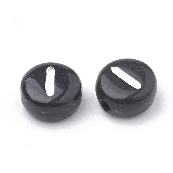 PandaHall Opaque Acrylic Beads, Horizontal Hole, Alphabet Style, Flat Round, Letter.I, 7x4mm, Hole: 1.5mm, about 3700pcs/500g Acrylic Letter..., Black
PandaHall Opaque Acrylic Beads, Horizontal Hole, Alphabet Style, Flat Round, Letter.I, 7x4mm, Hole: 1.5mm, about 3700pcs/500g Acrylic Letter..., Black