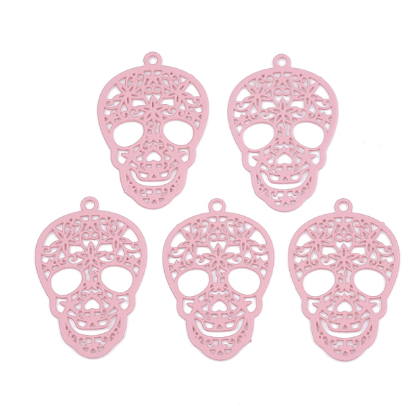 PandaHall 430 Stainless Steel Filigree Pendants, Spray Painted, Etched Metal Embellishments, Skull, Flamingo, 23x15x0.5mm, Hole: 1.2mm..., Pink
PandaHall 430 Stainless Steel Filigree Pendants, Spray Painted, Etched Metal Embellishments, Skull, Flamingo, 23x15x0.5mm, Hole: 1.2mm..., Pink