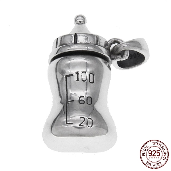 PandaHall 925 Sterling Silver Pendants, Pacifier Bottle, Antique Silver, 26.5x16x13.5mm, Hole: 5X6mm Sterling Silver Bottle
PandaHall 925 Sterling Silver Pendants, Pacifier Bottle, Antique Silver, 26.5x16x13.5mm, Hole: 5X6mm Sterling Silver Bottle