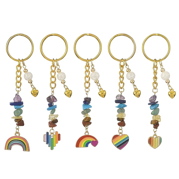PandaHall Rainbow Color Alloy Enamel Pendant Keychains, with Chakra Gemstone Chip Beads for Women Bag Car Key Pendant, Rainbow/Heart...
PandaHall Rainbow Color Alloy Enamel Pendant Keychains, with Chakra Gemstone Chip Beads for Women Bag Car Key Pendant, Rainbow/Heart...