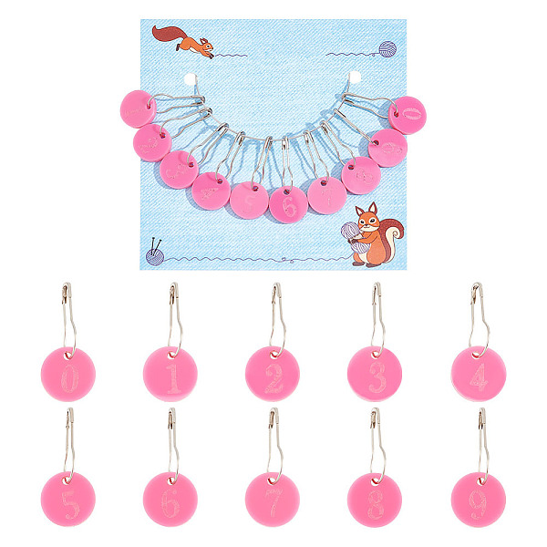 PandaHall 10Pcs 10 Style Number 0~9 Acrylic Charms Locking Stitch Markers, with Alloy Safety Pins, Flat Round, Pink, 3.2cm, 1pc/style...
PandaHall 10Pcs 10 Style Number 0~9 Acrylic Charms Locking Stitch Markers, with Alloy Safety Pins, Flat Round, Pink, 3.2cm, 1pc/style...
