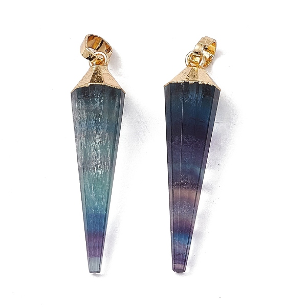 PandaHall Natural Fluorite Pendants, Faceted Cone Charms, with Rack Plating Brass Findings, Golden, 34~34.5x7.5~8mm, Hole: 6x4mm Fluorite...
PandaHall Natural Fluorite Pendants, Faceted Cone Charms, with Rack Plating Brass Findings, Golden, 34~34.5x7.5~8mm, Hole: 6x4mm Fluorite...