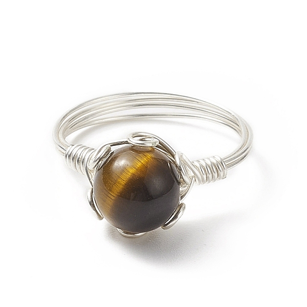 PandaHall Natural Tiger Eye Braided Bead Finger Ring, Copper Wire Wrap Jewelry for Women, Silver, Inner Diameter: US Size 7 1/4(17.5mm)...
PandaHall Natural Tiger Eye Braided Bead Finger Ring, Copper Wire Wrap Jewelry for Women, Silver, Inner Diameter: US Size 7 1/4(17.5mm)...