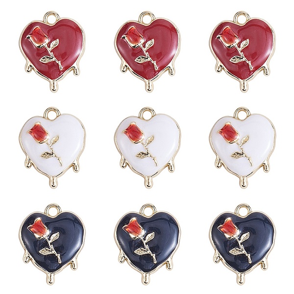 PandaHall 9Pcs 3 Colors Alloy Enamel Pendants, Light Gold, Heart with Rose, Mixed Color, 19x15x4.5mm, Hole: 1.8mm, 3pcs/color Alloy+Enamel..., Multicolor
PandaHall 9Pcs 3 Colors Alloy Enamel Pendants, Light Gold, Heart with Rose, Mixed Color, 19x15x4.5mm, Hole: 1.8mm, 3pcs/color Alloy+Enamel..., Multicolor
