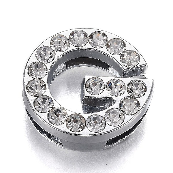 PandaHall Alloy Letter Slide Charms, with Crystal Rhinestone, Cadmium Free & Lead Free, Platinum, Letter.G, 21x21x7.5mm, Hole: 2.5x17mm..., Clear
PandaHall Alloy Letter Slide Charms, with Crystal Rhinestone, Cadmium Free & Lead Free, Platinum, Letter.G, 21x21x7.5mm, Hole: 2.5x17mm..., Clear