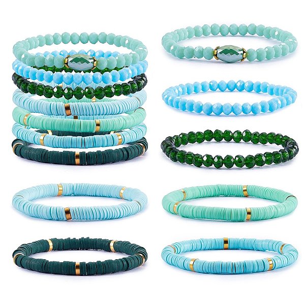 PandaHall 7Pcs 7 Style Handmade Polymer Clay Heishi Surfer Stretch Bracelets Set, Glass Beads Bracelets, Stackable Preppy Bracelets for...
PandaHall 7Pcs 7 Style Handmade Polymer Clay Heishi Surfer Stretch Bracelets Set, Glass Beads Bracelets, Stackable Preppy Bracelets for...