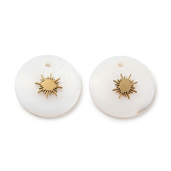PandaHall Natural Shell flat Round Charms with 304 Stainless Steel Star Ornament, Real 18K Gold Plated, 15x3.5mm, Hole: 1mm Other Sea Shell...
PandaHall Natural Shell flat Round Charms with 304 Stainless Steel Star Ornament, Real 18K Gold Plated, 15x3.5mm, Hole: 1mm Other Sea Shell...