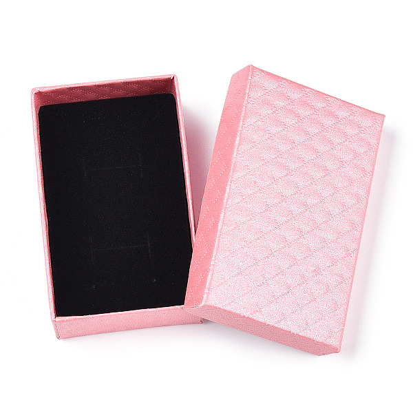 PandaHall Rhombus Textured Cardboard Jewelry Boxes, with Black Sponge, for Jewelry Gift Packaging, Rectangle, Pink, 8x5x2.7cm, inside...
PandaHall Rhombus Textured Cardboard Jewelry Boxes, with Black Sponge, for Jewelry Gift Packaging, Rectangle, Pink, 8x5x2.7cm, inside...