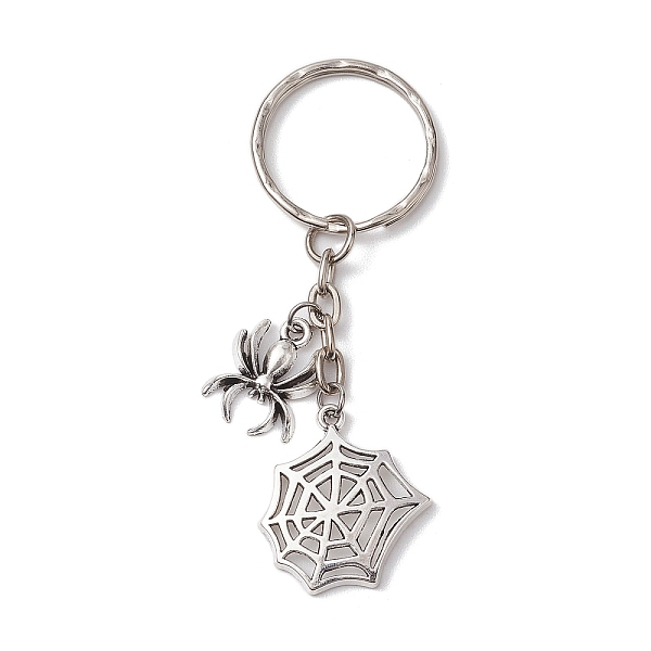 PandaHall Halloween Alloy Keychains, with Iron Split Key Rings, Spider & Web, Antique Silver & Platinum, 7.3cm Alloy Spider
PandaHall Halloween Alloy Keychains, with Iron Split Key Rings, Spider & Web, Antique Silver & Platinum, 7.3cm Alloy Spider