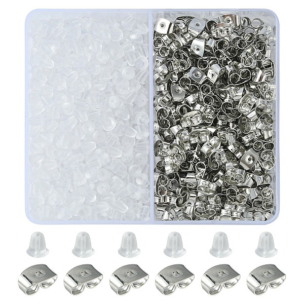 PandaHall 650Pcs 2 Style Ear Nuts, Plastic Bell Ear Nuts & Iron Friction Ear Nuts, Platinum, 4~6x4x3~4mm, Hole: 0.7~1mm Iron
PandaHall 650Pcs 2 Style Ear Nuts, Plastic Bell Ear Nuts & Iron Friction Ear Nuts, Platinum, 4~6x4x3~4mm, Hole: 0.7~1mm Iron