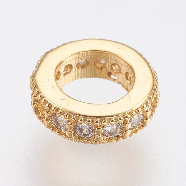 PandaHall Brass Micro Pave Cubic Zirconia European Beads, Large Hole Beads, Lead Free & Cadmium Free, Ring, Golden, 8x2.5mm, Hole: 4.5mm...
PandaHall Brass Micro Pave Cubic Zirconia European Beads, Large Hole Beads, Lead Free & Cadmium Free, Ring, Golden, 8x2.5mm, Hole: 4.5mm...