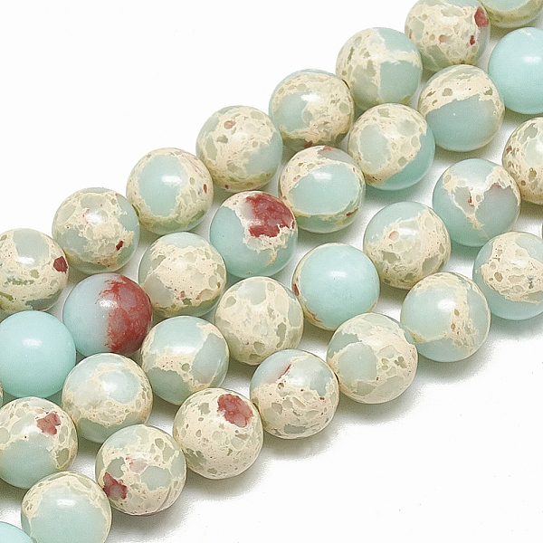 PandaHall Synthetic Imperial Jasper Beads Strands, Round, Pale Turquoise, 8~8.5mm, Hole: 1mm, about 45~48pcs/strand, 14.57~15.55 inch...
PandaHall Synthetic Imperial Jasper Beads Strands, Round, Pale Turquoise, 8~8.5mm, Hole: 1mm, about 45~48pcs/strand, 14.57~15.55 inch...